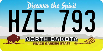 ND license plate HZE793