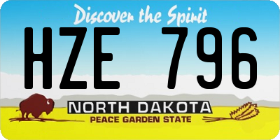 ND license plate HZE796