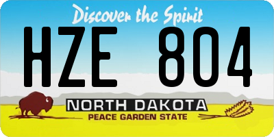 ND license plate HZE804