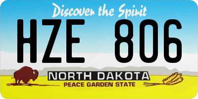 ND license plate HZE806