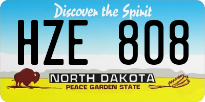 ND license plate HZE808