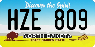 ND license plate HZE809
