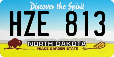 ND license plate HZE813