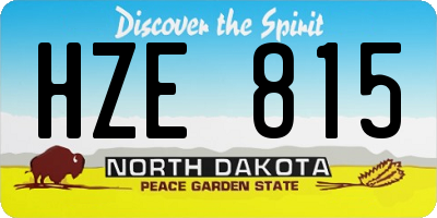 ND license plate HZE815