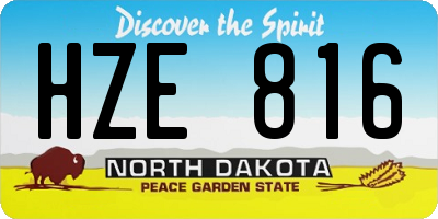 ND license plate HZE816