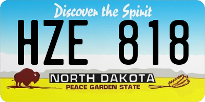 ND license plate HZE818