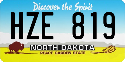 ND license plate HZE819