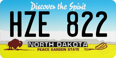ND license plate HZE822