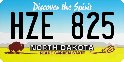 ND license plate HZE825