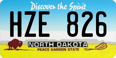 ND license plate HZE826
