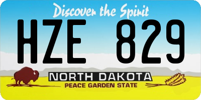 ND license plate HZE829
