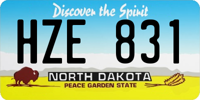 ND license plate HZE831