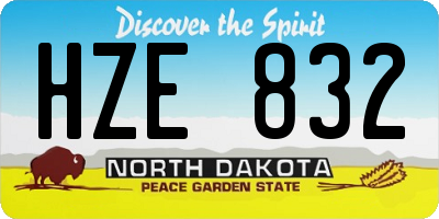 ND license plate HZE832