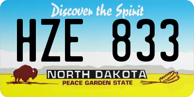 ND license plate HZE833