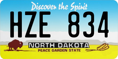 ND license plate HZE834