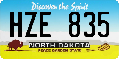 ND license plate HZE835