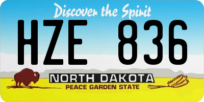 ND license plate HZE836