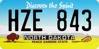 ND license plate HZE843
