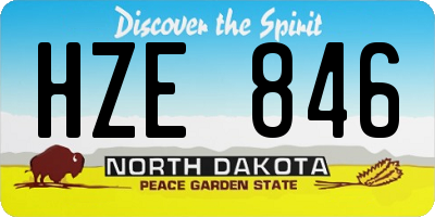 ND license plate HZE846