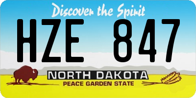 ND license plate HZE847