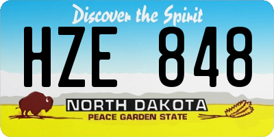 ND license plate HZE848