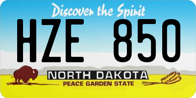 ND license plate HZE850
