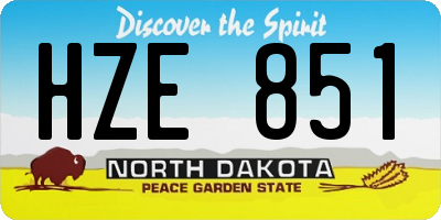 ND license plate HZE851