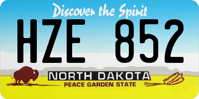 ND license plate HZE852