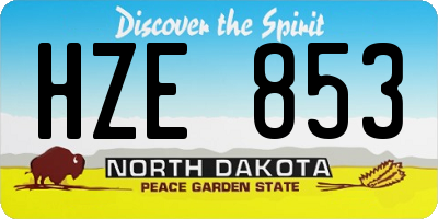ND license plate HZE853