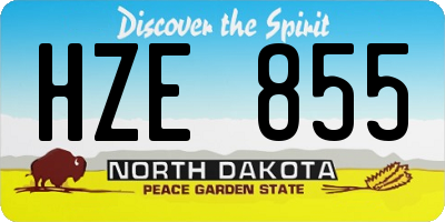 ND license plate HZE855