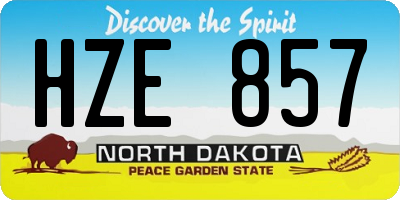 ND license plate HZE857