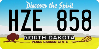 ND license plate HZE858