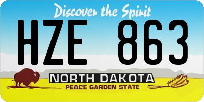 ND license plate HZE863