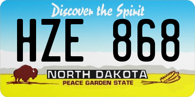 ND license plate HZE868