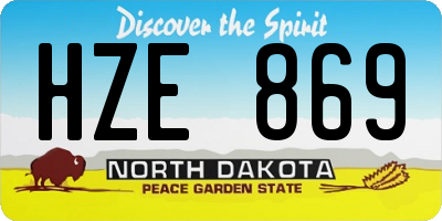 ND license plate HZE869