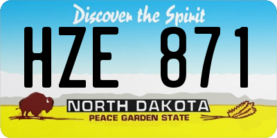 ND license plate HZE871
