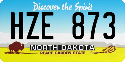 ND license plate HZE873
