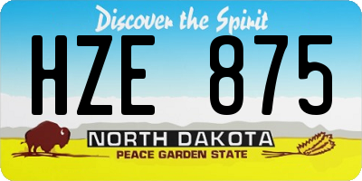 ND license plate HZE875