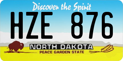 ND license plate HZE876