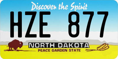 ND license plate HZE877