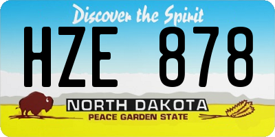 ND license plate HZE878