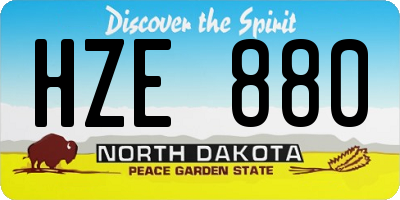 ND license plate HZE880