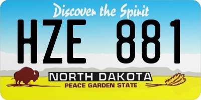 ND license plate HZE881