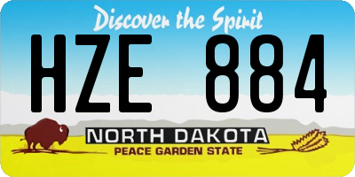 ND license plate HZE884
