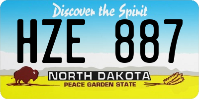ND license plate HZE887