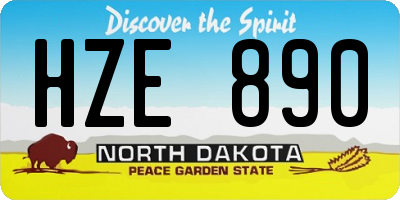 ND license plate HZE890