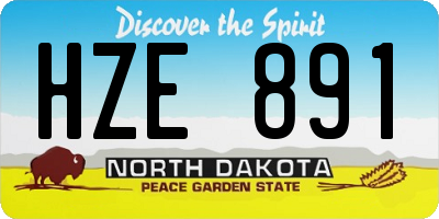 ND license plate HZE891