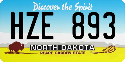 ND license plate HZE893