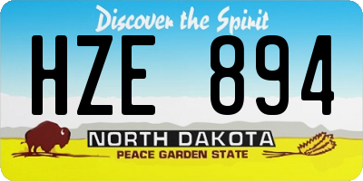 ND license plate HZE894