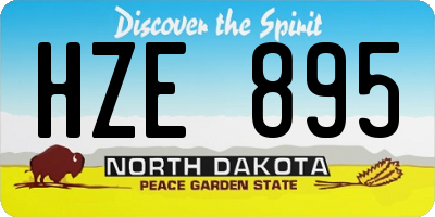 ND license plate HZE895